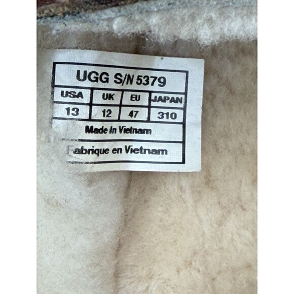 UGG Men\'s Ascot Slippers Dark Spice Brown Leather House Shoes 5379 Size 13 Clean main image 7